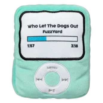 Squeaky plush dog toy FuzzYard Retro iPawd