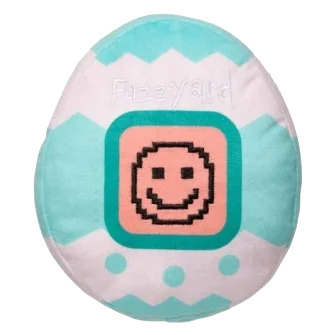 Squeaky plush dog toy FuzzYard Retro Tamadogchi