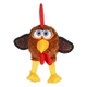 Brown squeaky chicken plush dog toy, 29 x 27 cm
