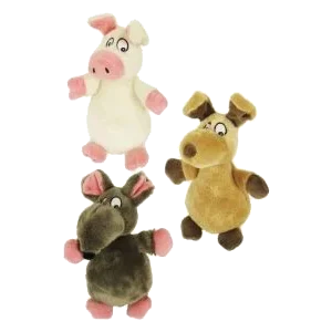 Squeaky mouse, dog and pig plush dog toys, 18 cm