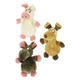 Squeaky mouse, dog and pig plush dog toys, 18 cm