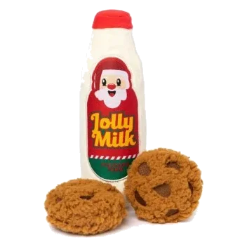 FuzzYard Jolly Milk & Cookies Christmas Dog Toys, Pack of 3
