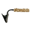 Wooden bird perch with flexible arm for droppings catcher