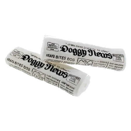 Classic vinyl newspaper dog chew toy, 180 mm