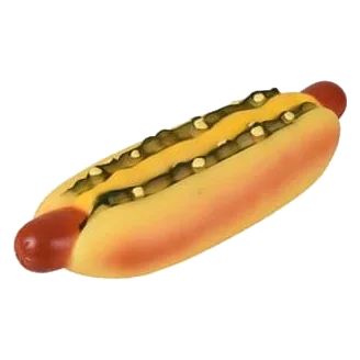Giant vinyl hot dog dog toy, 25 cm