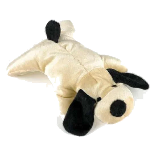 Floppy-eared puppy squeaky plush dog toy, 18 cm