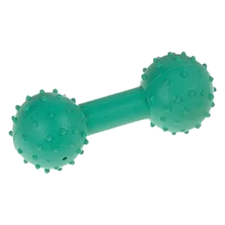 Rubber dumbbell dog toy with bell, 12 cm