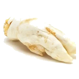 Dried pig trotter dog chew in blister pack