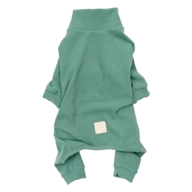 FuzzYard Life soft-touch dog pyjamas, Myrtle Green