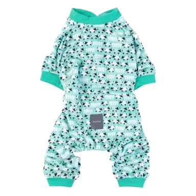 Dog pyjamas FuzzYard Counting Sheep, green