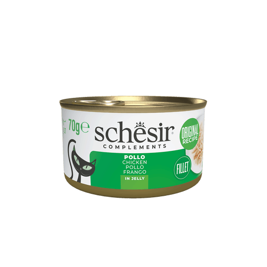 Schesir chicken fillets in jelly wet cat food, 70 g tin