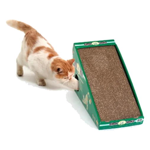 Cardboard cat scratcher with catnip