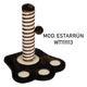 Sisal cat scratcher with round base, cylinder and ball