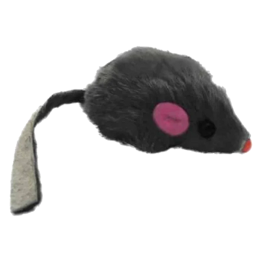 Rabbit fur toy mice for cats, 5 cm, tub of 80