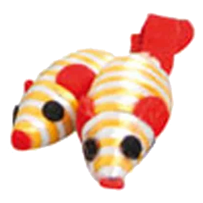 Orange and white toy mouse for cats