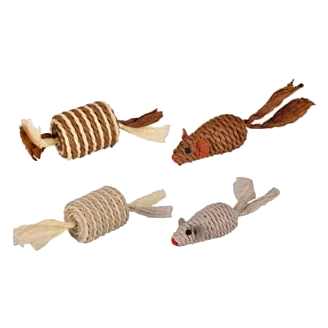 Mouse and sisal roller cat toy