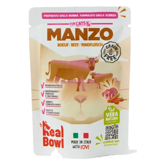 Real Bowl fresh beef wet cat food, 80 g