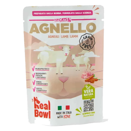 Real Bowl fresh lamb wet cat food, 80 g