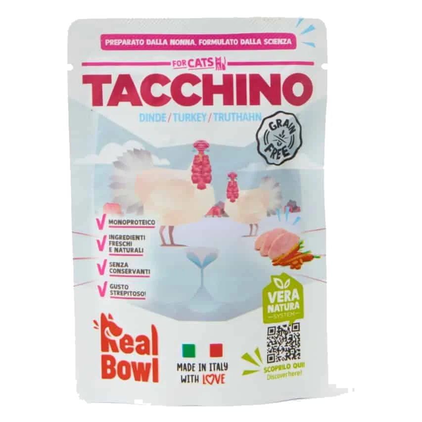 Real Bowl fresh turkey wet cat food, 80 g