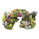 Rocks and plants with treasure chest aquarium ornament