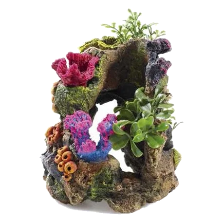 Rocks and plants aquarium ornament