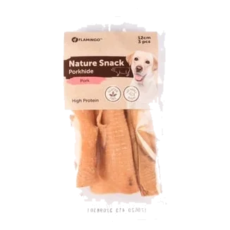 Flamingo Dehydrated Pork Skin Rolls for Dogs 12 cm, 3 Pack