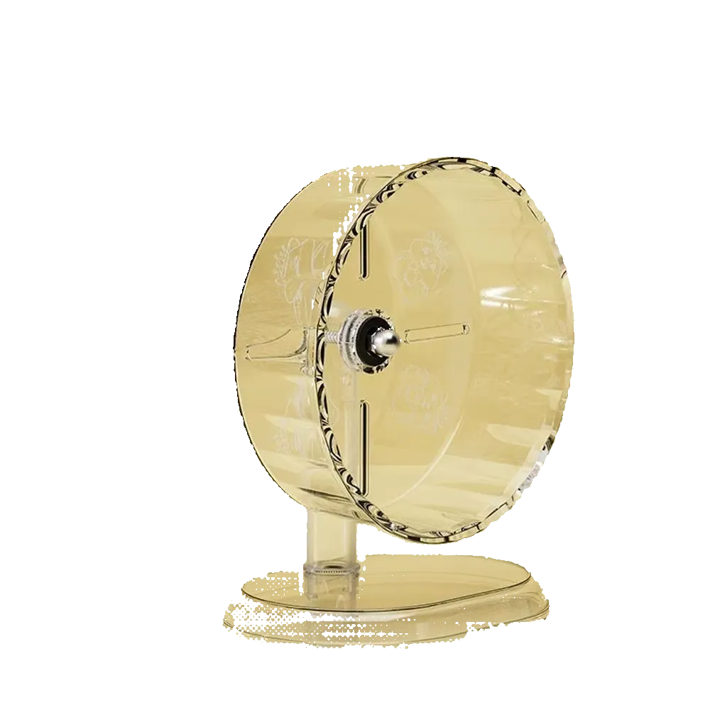 Rueda transparente con soporte y doble rodamiento para hámster, 21 cm