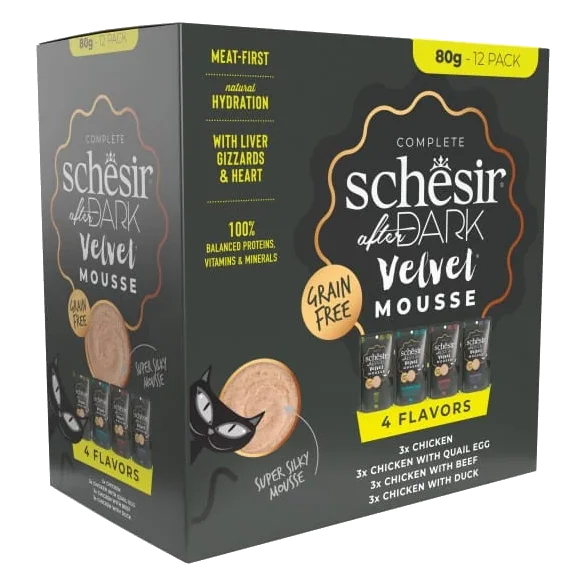 Schesir After Dark Velvet mousse variety pack for cats