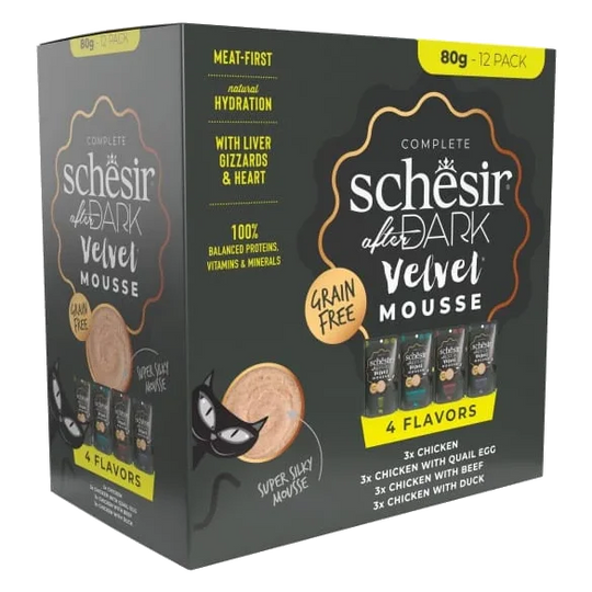 Schesir After Dark Velvet mousse variety pack for cats