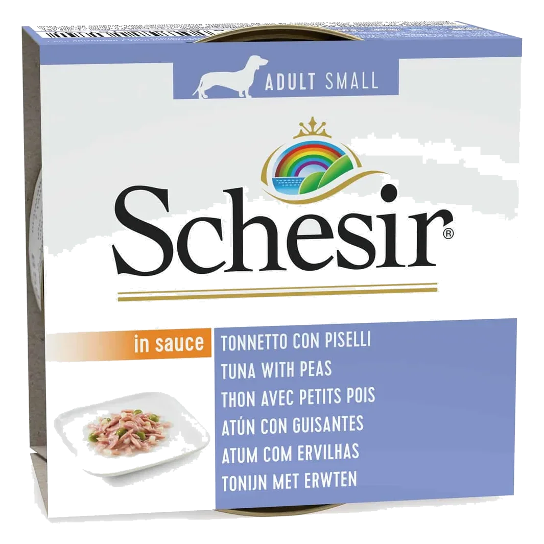 Schesir Tuna & Peas in Sauce Wet Dog Food, 85 g Tin