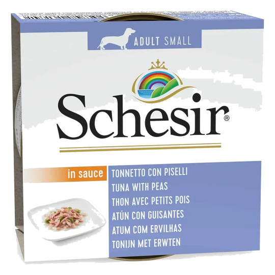 Schesir Tuna & Peas in Sauce Wet Dog Food, 85 g Tin