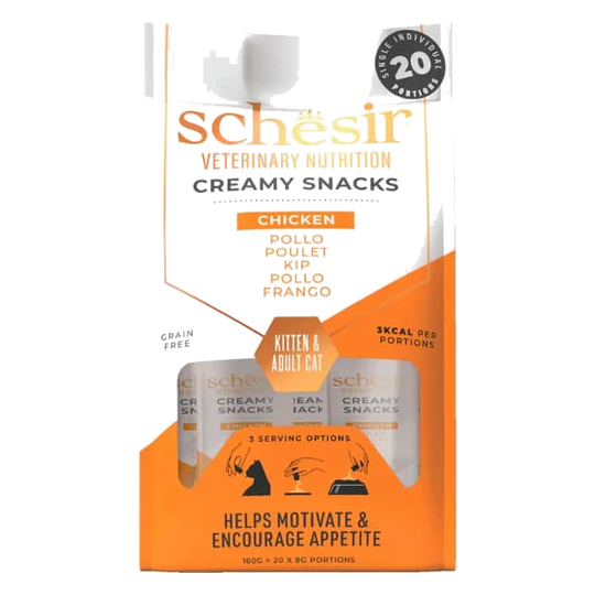Schesir Veterinary Solutions creamy cat snack, 20 × 8 g