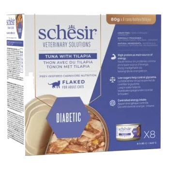 Schesir Diabetes Control tuna with tilapia wet cat food, 80 g