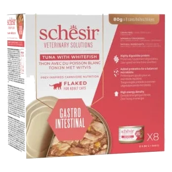 Schesir Gastrointestinal diet tuna with white fish flaked wet cat food