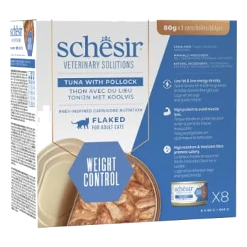Schesir Weight Loss diet tuna with pollock wet cat food, 80 g