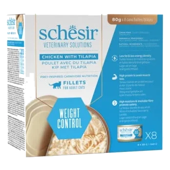 Schesir Weight Loss diet chicken with tilapia fillets wet cat food