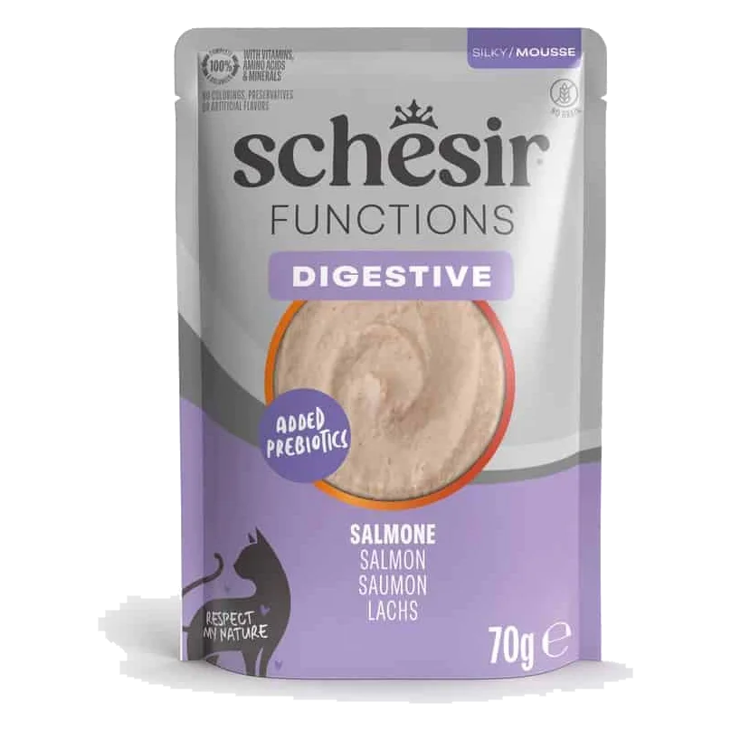 Schesir Functions Digestive salmon mousse wet cat food, 70 g