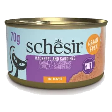 Schesir Grill mackerel with sardines pâté wet cat food, 70 g