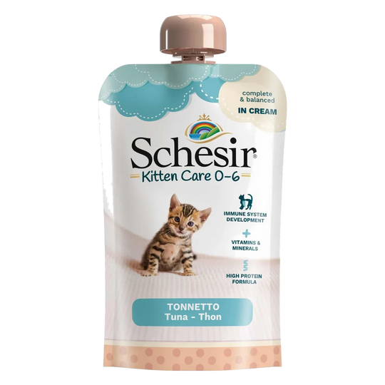 Schesir Kitten Cream tuna 0–6 months wet cat food, 150 g