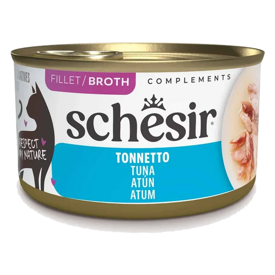 Schesir tuna in broth wet cat food, 70 g tin