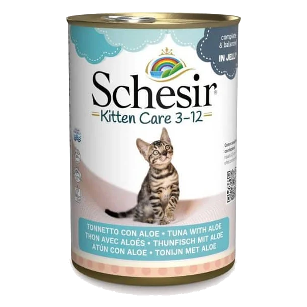 Schesir tuna with aloe wet kitten food, 140 g tin