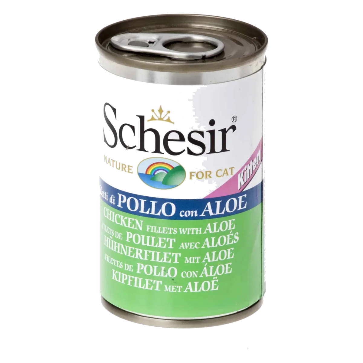 Schesir chicken fillets with aloe wet kitten food, 140 g tin
