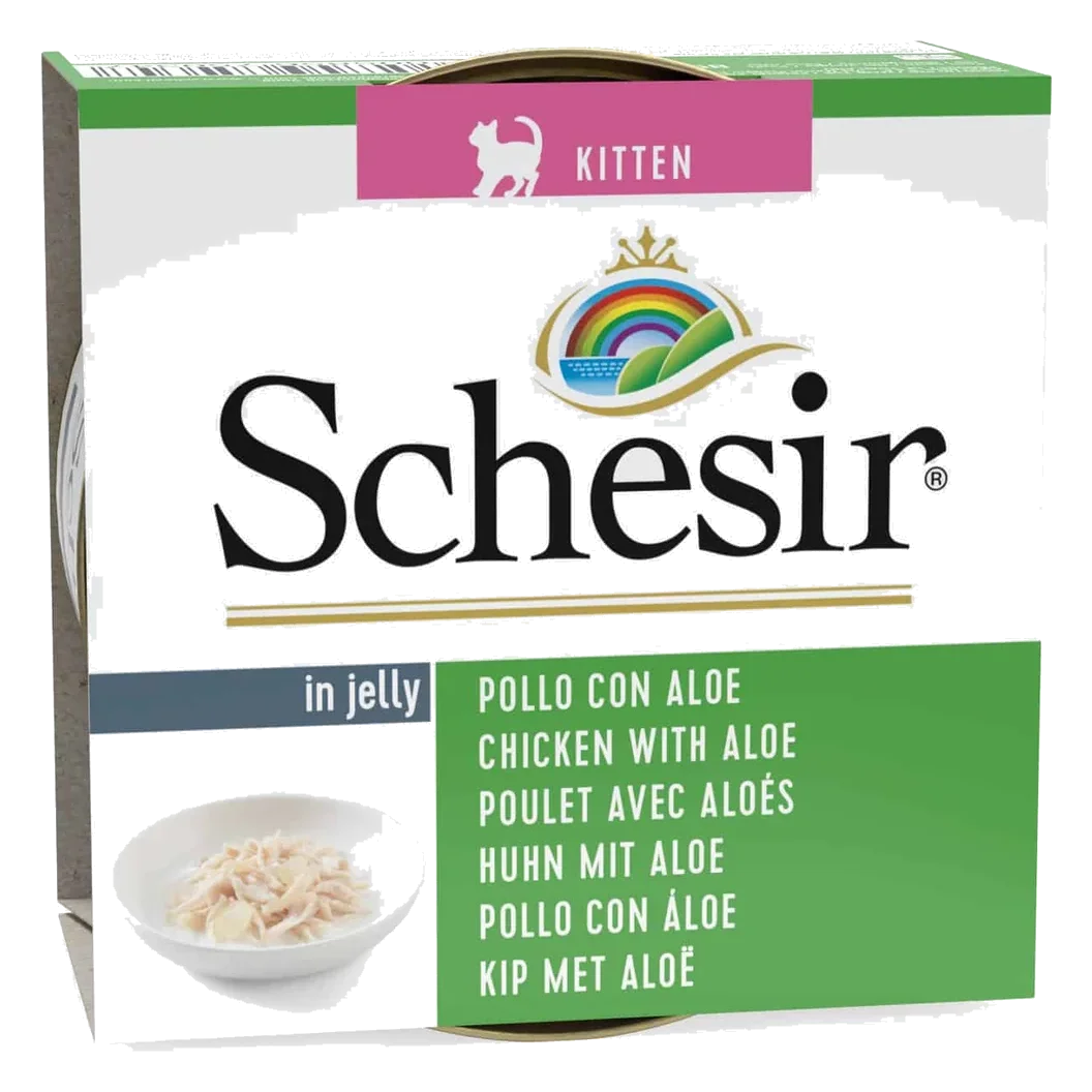 Schesir chicken fillets with aloe wet kitten food, 85 g tin