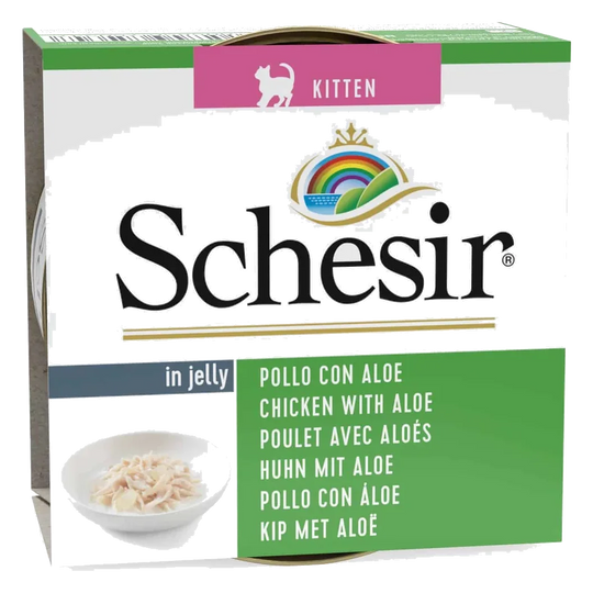 Schesir chicken fillets with aloe wet kitten food, 85 g tin