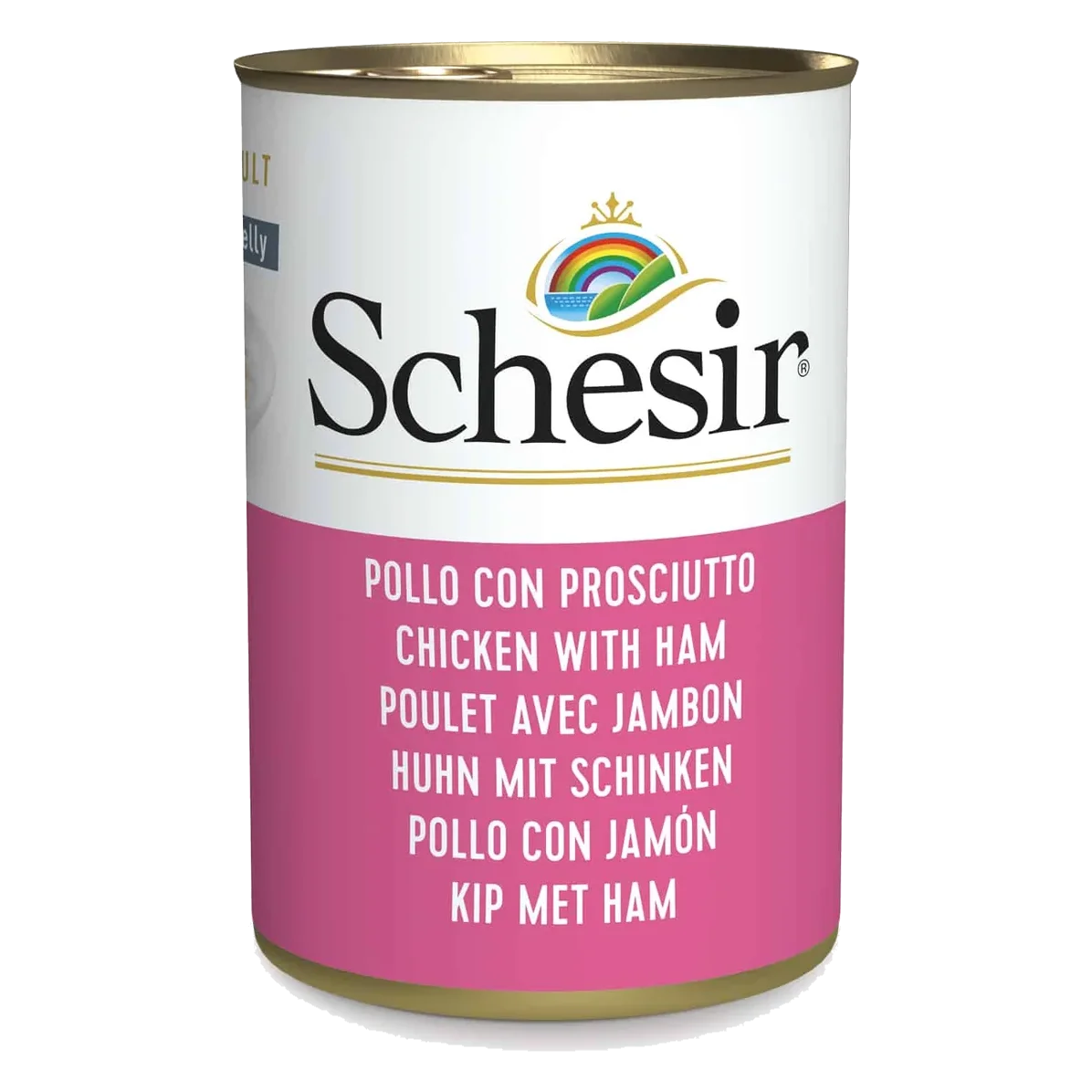 Schesir chicken fillets with ham wet cat food, 140 g tin
