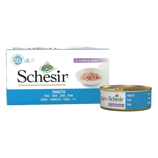 Schesir tuna in natural juice wet cat food, 6 × 50 g, multipack