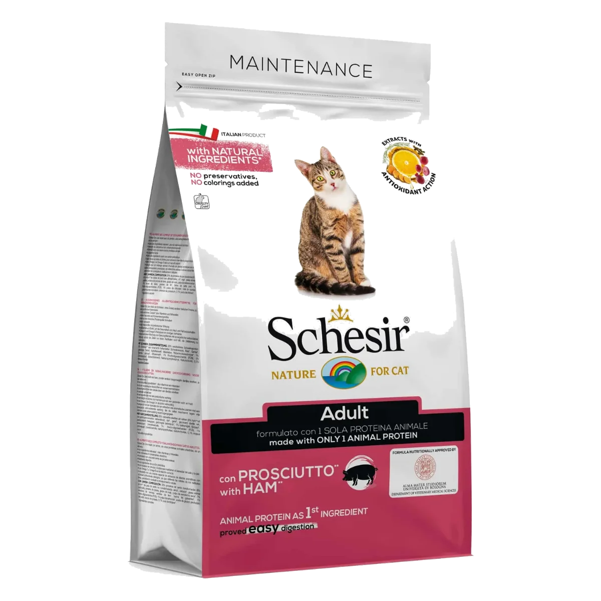 Schesir Maintenance ham dry cat food, 400 g