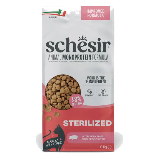Schesir Animal Protein Sterilised ham dry cat food, 10 kg