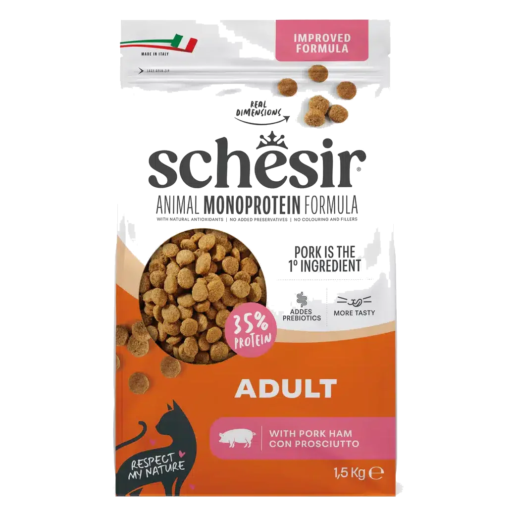 Schesir Animal Protein Maintenance ham dry cat food, 1.5 kg