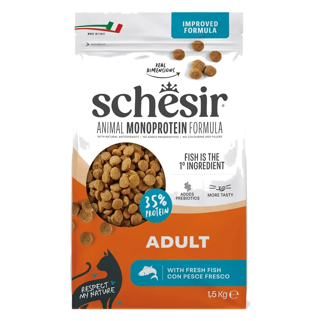 Schesir Animal Protein Maintenance fish dry cat food, 1.5 kg